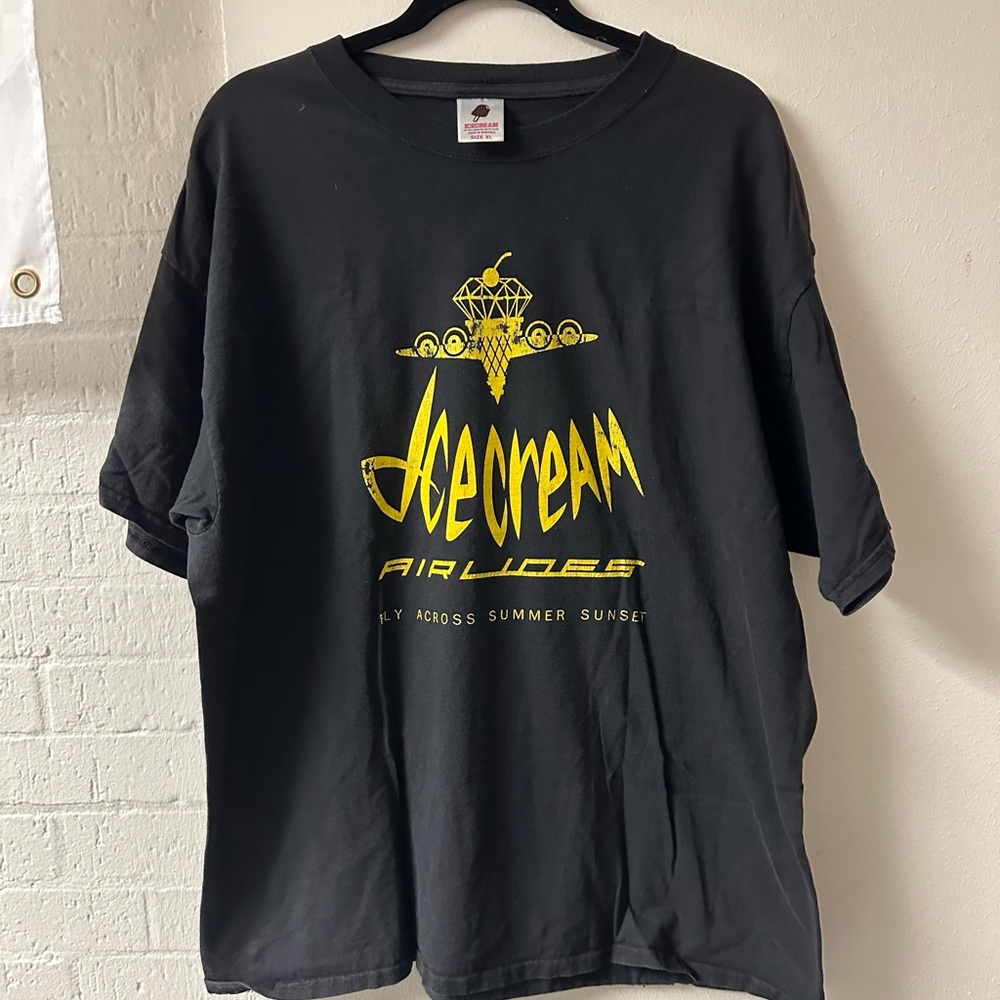 Icecream Black Tee with Yellow Graphic Logo